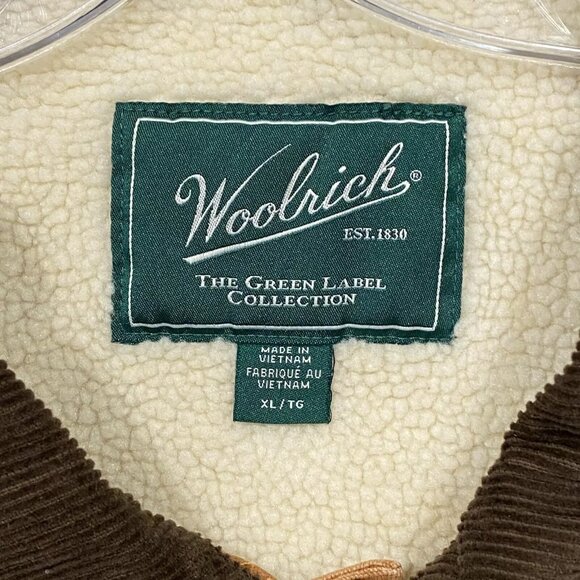 Woolrich Chore Jacket Mens XL Brown Canvas Sherpa Lined Corduroy Collar Barn - Picture 9 of 16